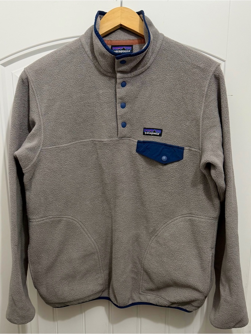 Patagonia Men's Lightweight Synchilla Snap-T Pullover, Gray/Blue, Size Medium - Picture 1 of 5